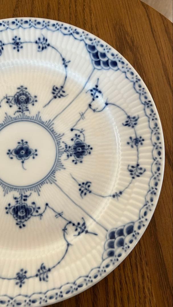 ロイヤルコペンハーゲン　ブルーフルーテッド ハーフレース25cm 2枚セット