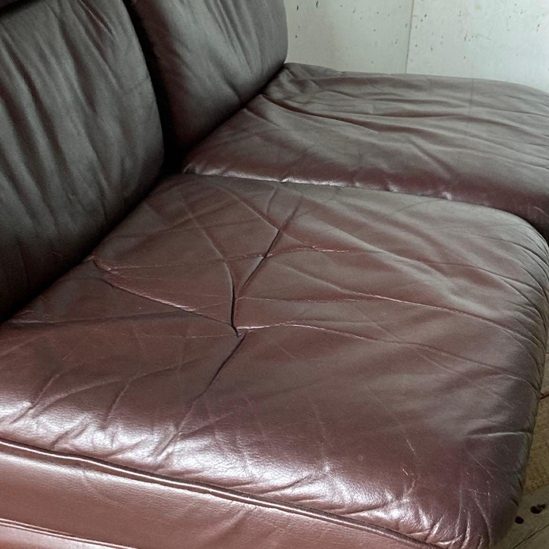 2脚セット 国産ヴィンテージ レザーソファ レトロ