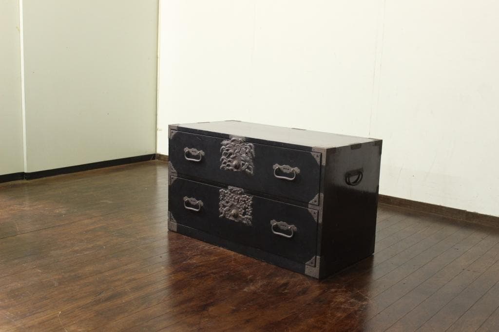 打ち出し金具！庄内箪笥 古家具/古民家/時代箪笥/チェスト/和家具/古道具/収納