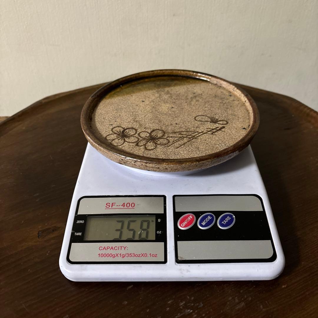 古瀬戸　織部釉行灯皿 行燈皿　石皿　古民芸　美濃　古美術　唐津　検:李朝白洲正子