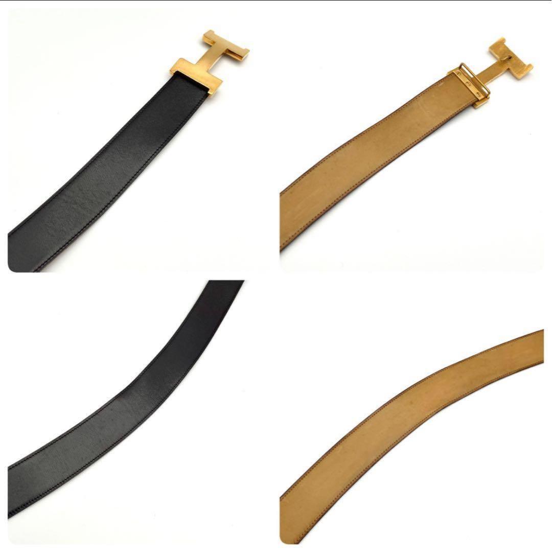 エルメス　ベルト　コンスタンス　H金具　ゴールド　ブラック　レディース　◯D刻印