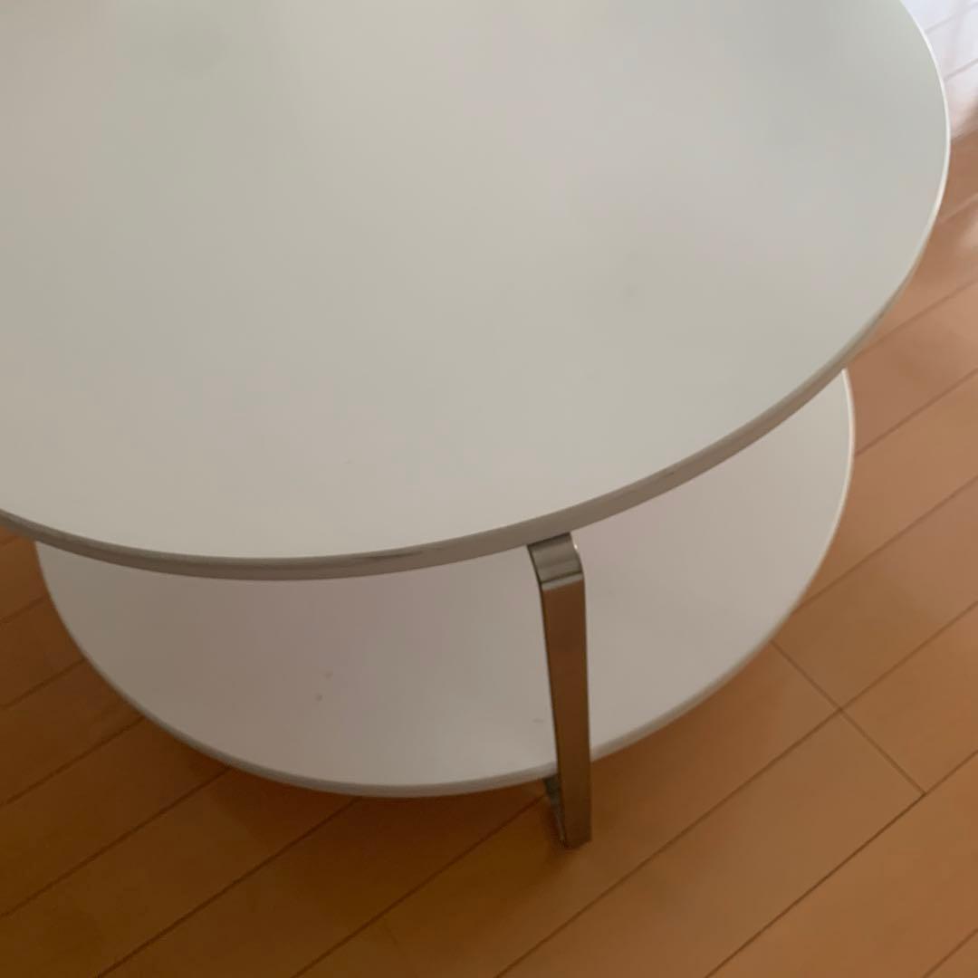 IKEA IMFORS 円形木製コーヒーテーブル 直径80cm 白　ホワイト