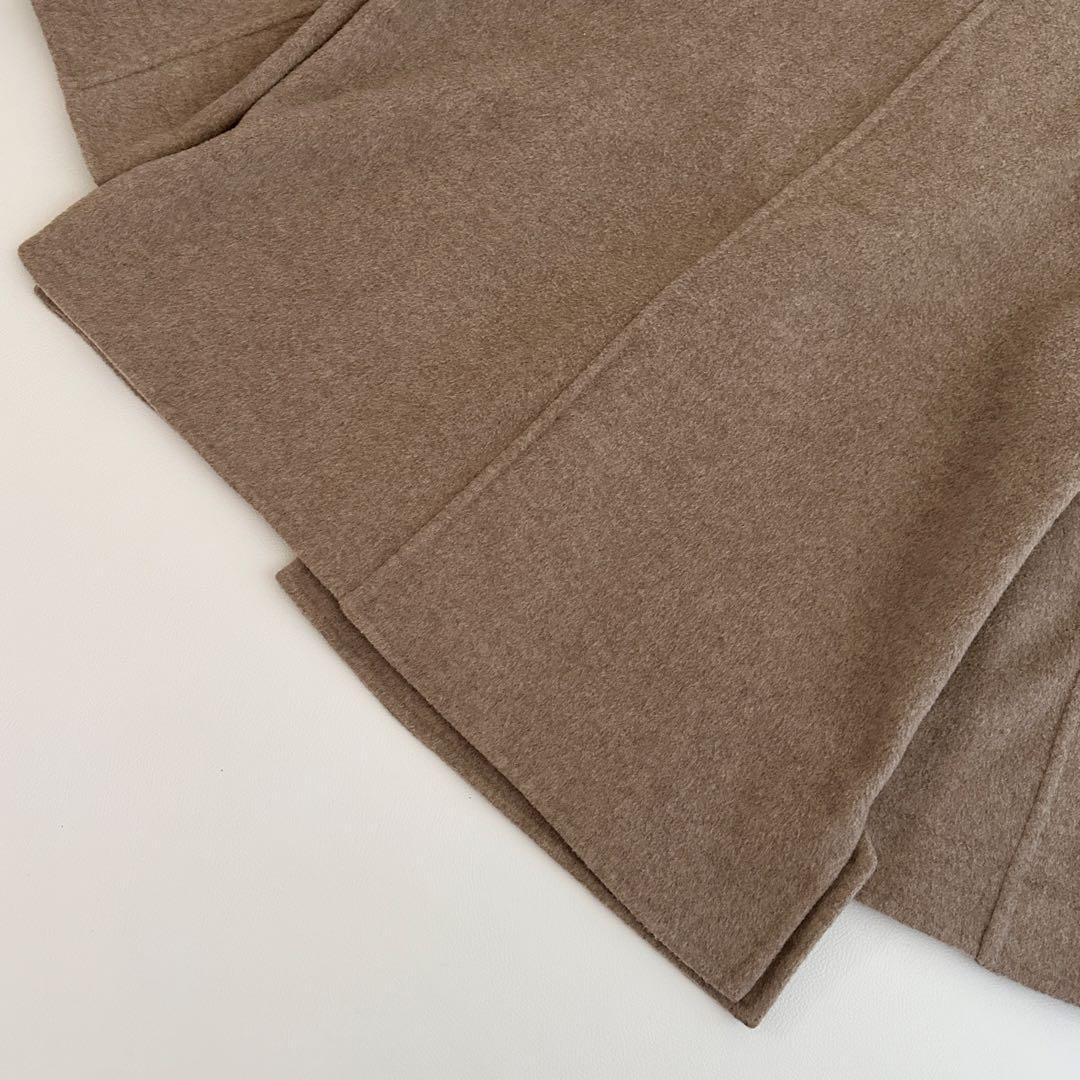 Spick & Span ノーカラーリバーコート ミドル丈 ウール ベージュ