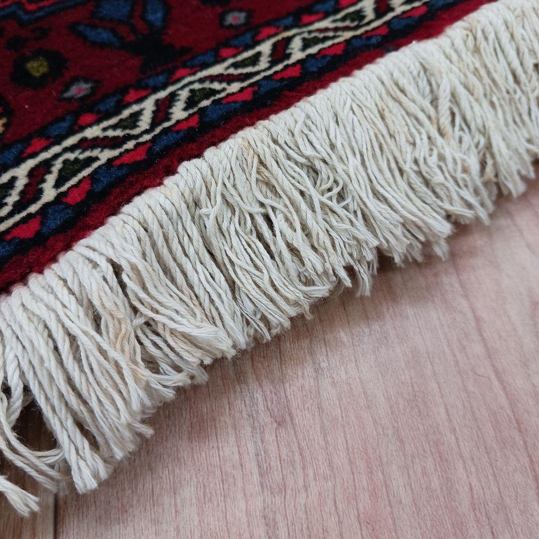 Y1726 ペルシャ絨毯 イラン ウール 手織り105×68㎝ マット