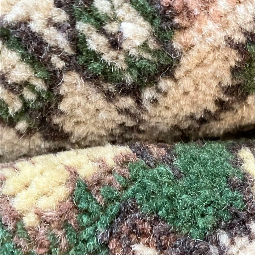 メダリオン113×199カーキ　リッチwool グリーン　トルコヴィンテージラグ