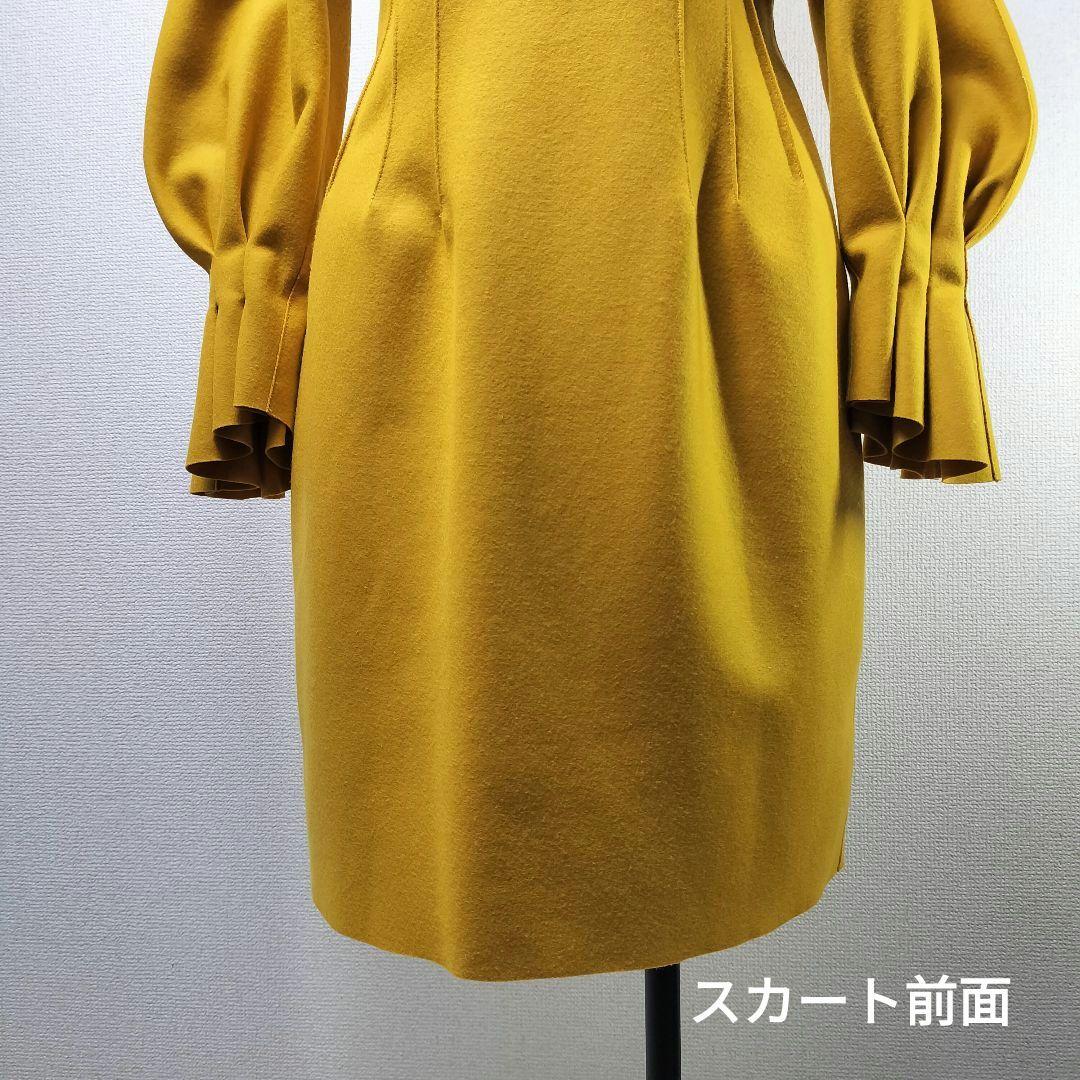 ランバン　LANVINCOLLECTION　ボリュームスリーブワンピ　マスタード