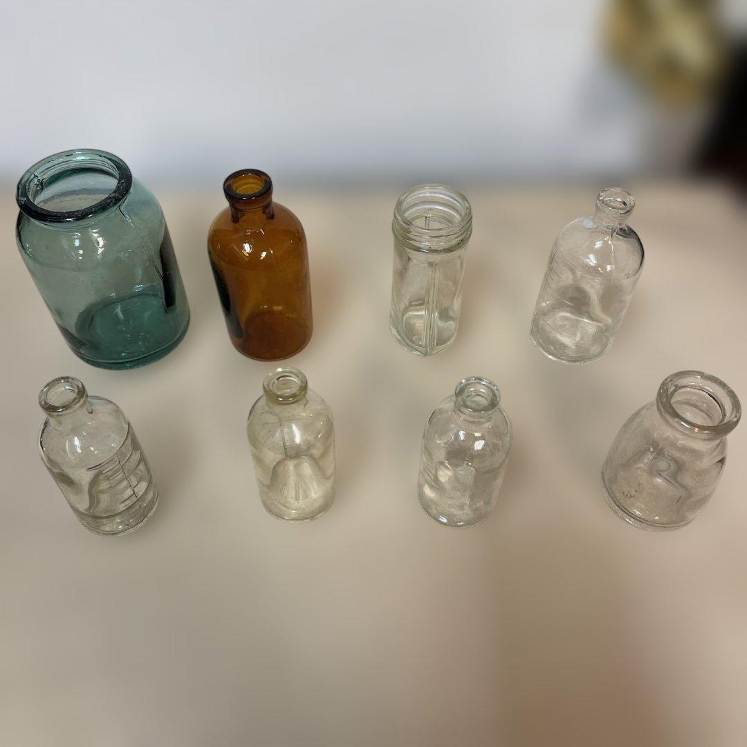 MR-448A ガラス瓶 8個セット　レトロ　アンティーク　コレクション　瓶