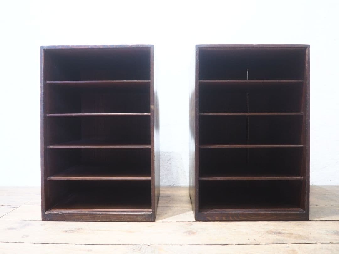 1217 2台セット　レトロな収納棚　飾り棚　本棚　ケース　古家具　アンティーク