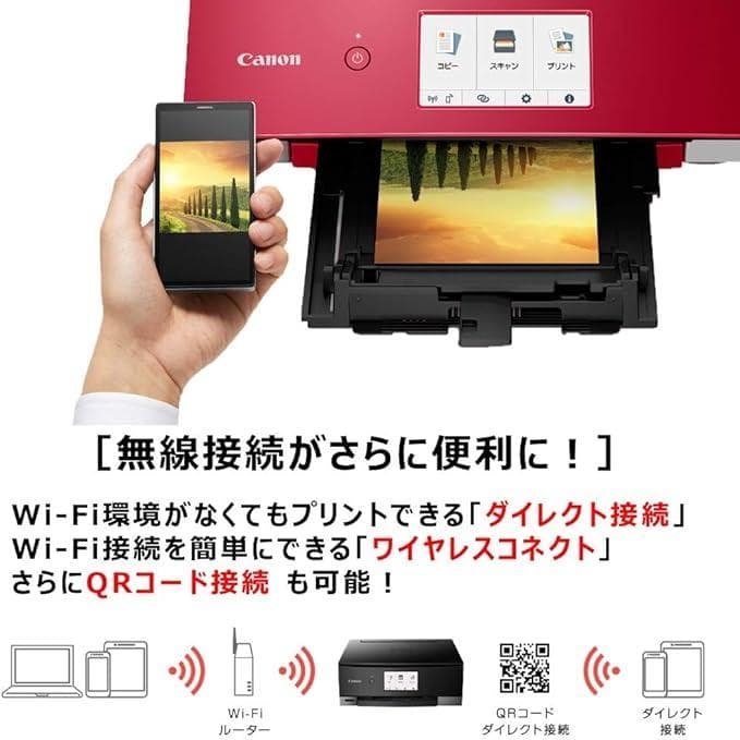 美品 Canon TS8430 レッド インクジェットプリンター_56