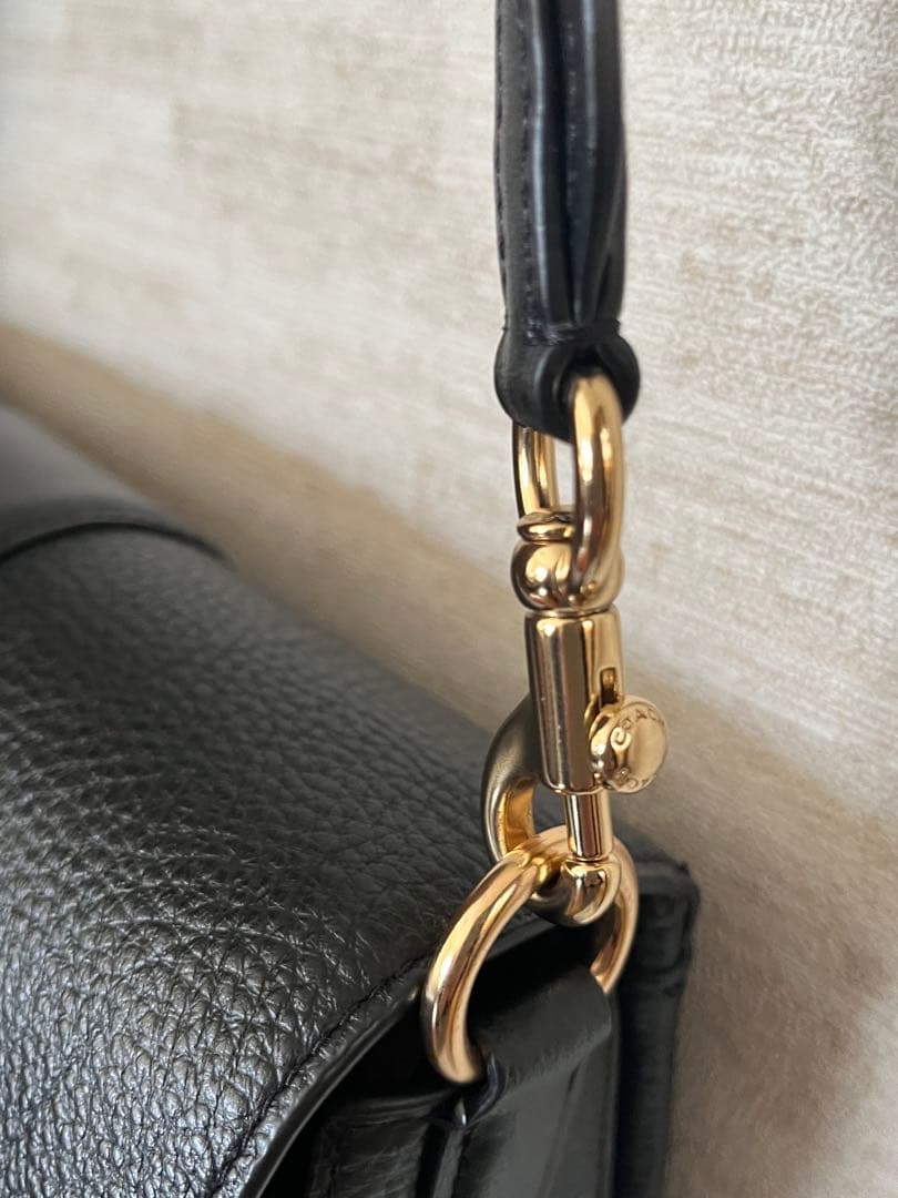 極美品✨COACH ブラックレザー 2wayショルダーバッグ　斜め掛け・肩掛け