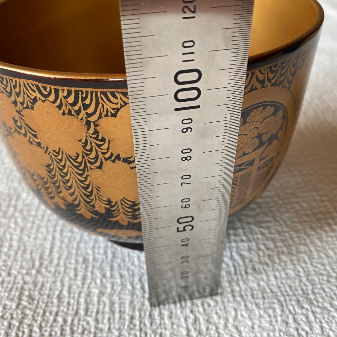 希少✨木杯洗 花蒔絵 杯洗 盃洗 桜 藤 お椀 茶道　骨董品　アンティーク