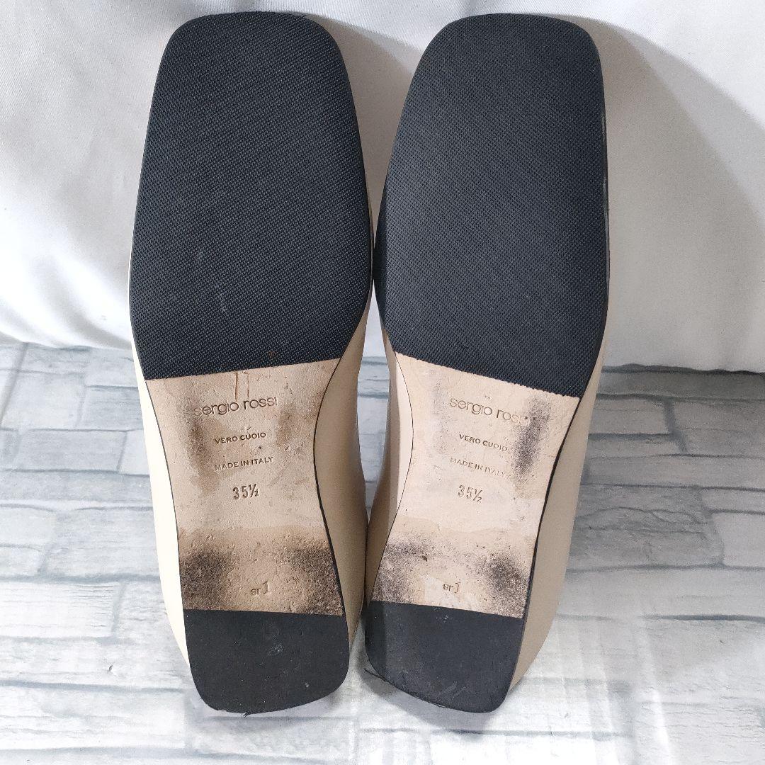 箱保存袋付き美品✨セルジオロッシ　sr1　スリッパ　フラット　ベージュ×シルバー