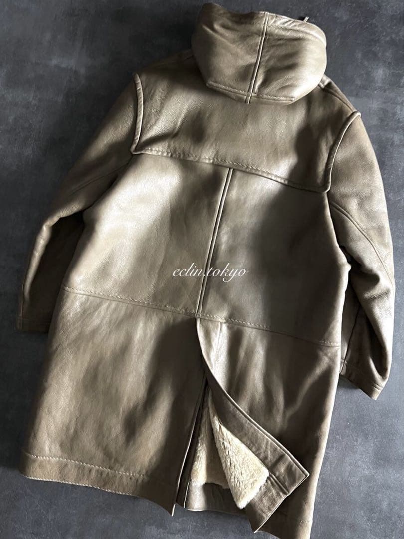 HERMES VINTAGE《最高級ムートンレザー毛皮》ダッフルコートE4547
