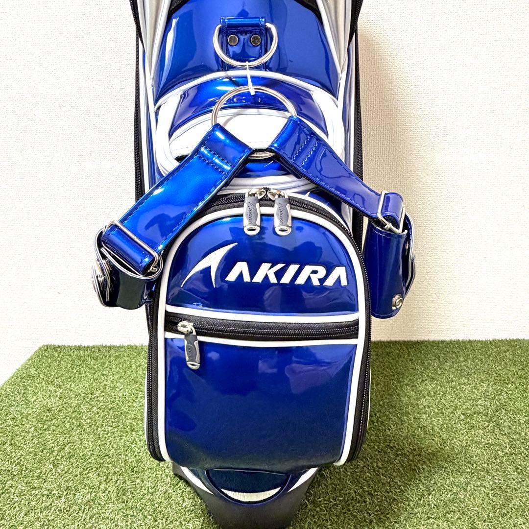 新品｜AKIRA アキラゴルフ　キャディバッグ　スタンド式　ブルー