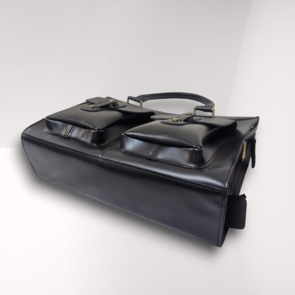 【のぞさん】本革 ビジネスバッグ ブラック 2WAY A4 TIDING