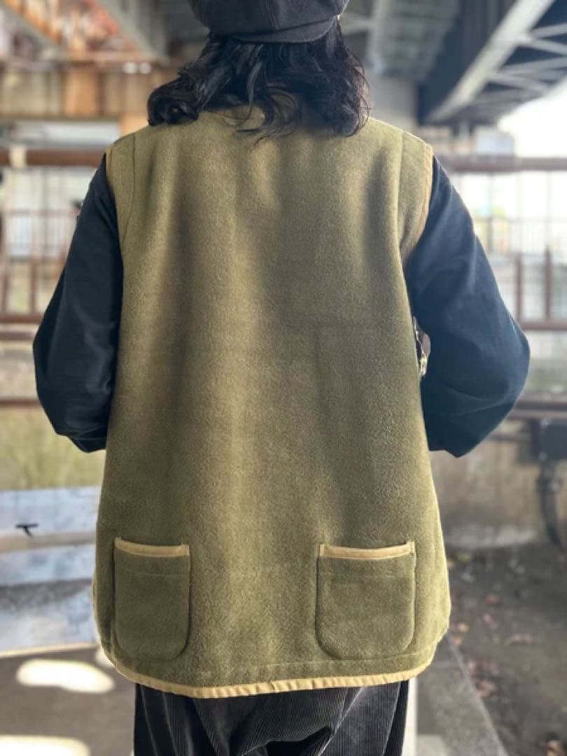 トップス Nigel Cabourn-LINER VEST COTTON BLANKET