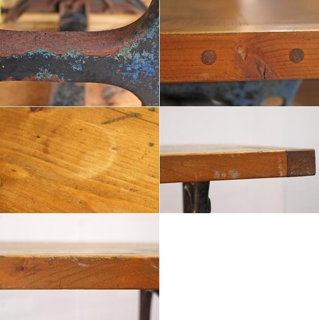 ヴィンテージ 作業台 テーブル 机 展示台 インダストリアル 天板 無垢材