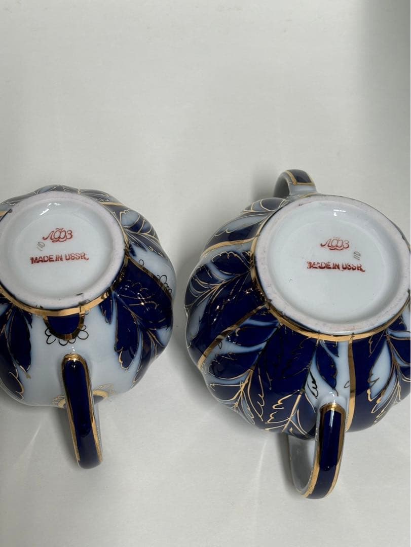 ロシア皇室御用達アンティークロモノーソフインペリアルポーセリン　ティーセット