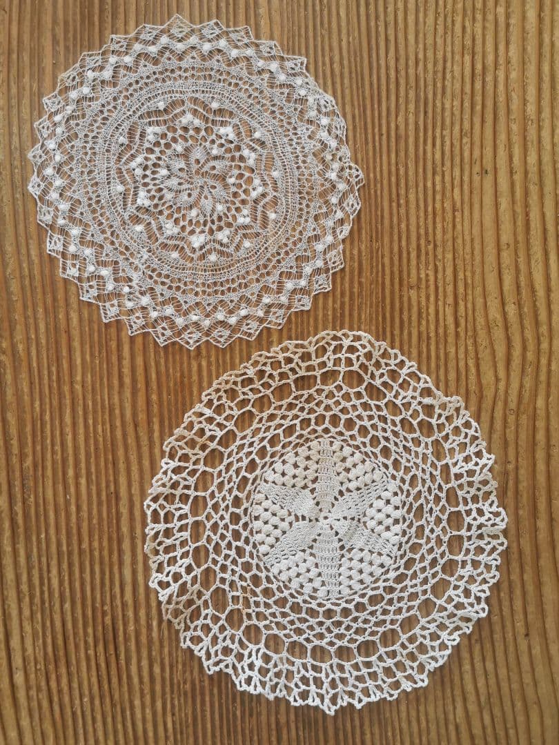 アンティーク ポルトガル レアなアゾレスレース極細糸ドイリー ふわふわの淡雪