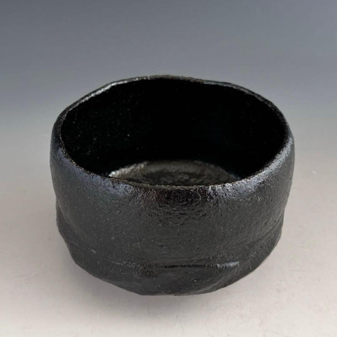 茶道具　黒楽　茶碗　二代　小川長楽　共箱　古希記念　楽焼　京都　濃茶　茶会　茶事