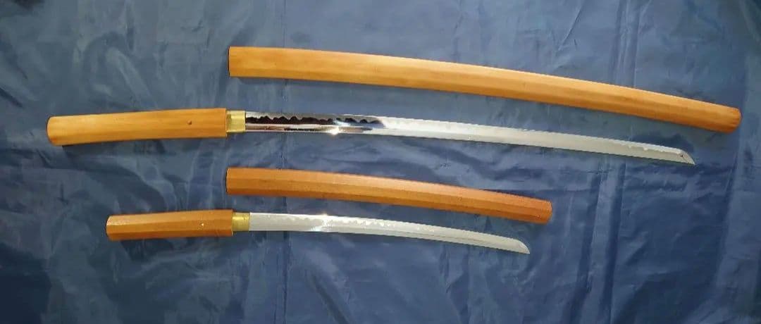 関の刀 模造刀 白鞘 2点セット（大刀 小刀のみ）刀台は付属致しません。