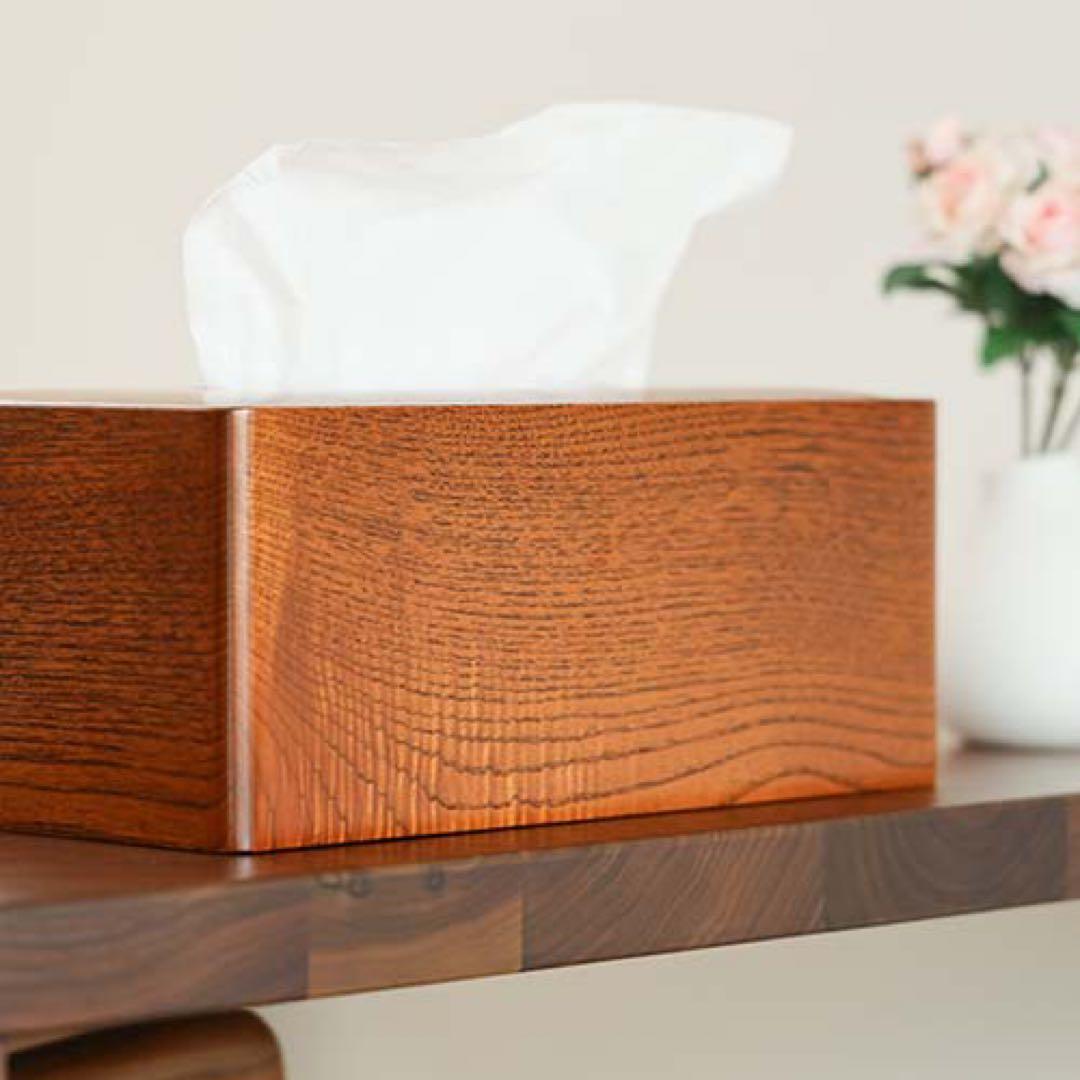 【新品未使用】伝統工芸 江戸指物 木製ティッシュケース ティッシュボックス