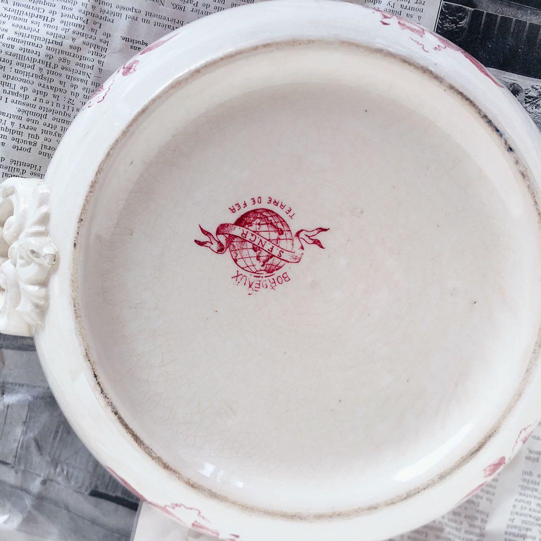 人気　ヴィエイヤーボルドー　レギュミエール クレマチス フランスアンティーク食器