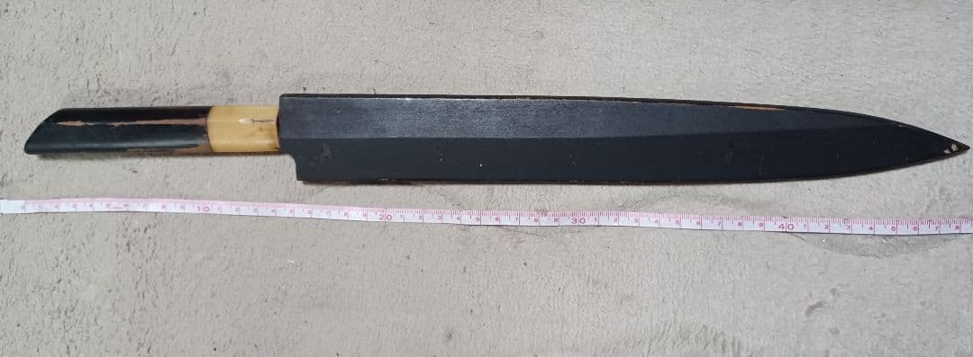 正本　総本店　柳葉包丁　本鋼　角巻　鞘付き