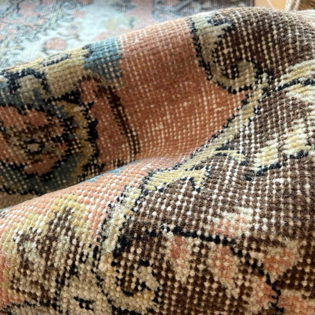 118×207 フローラルメダリオン　スモーキーピンク　トルコヴィンテージラグ