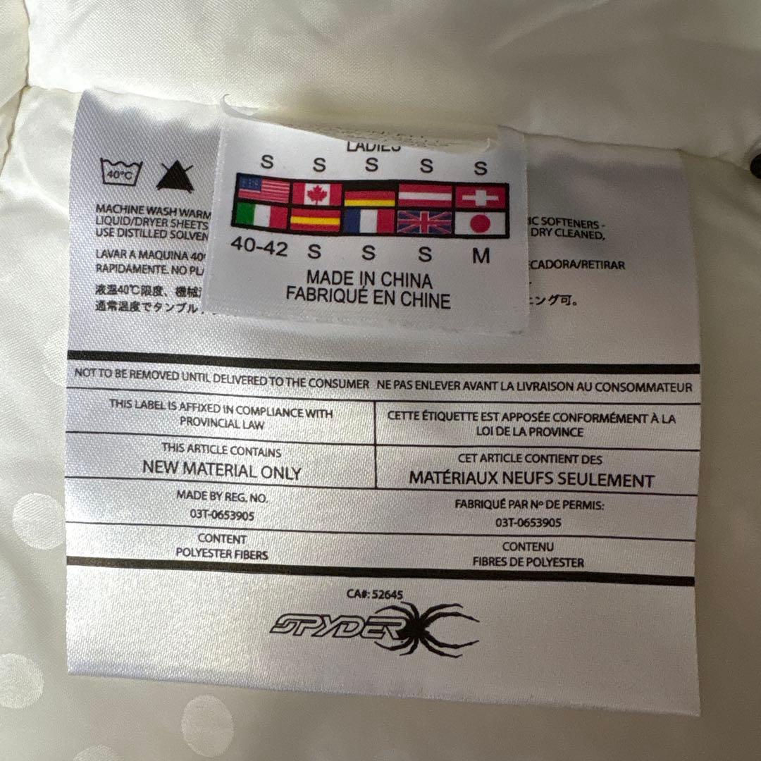 Spyder スキーウェア　白　ピンク 　Mサイズ　水玉　可愛い