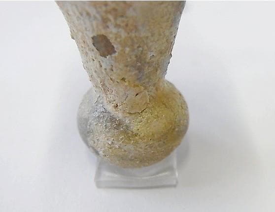 ★Y1417★古代　ガラス 化粧小瓶　銀風化　アイライン顔料壺　ローマ出土