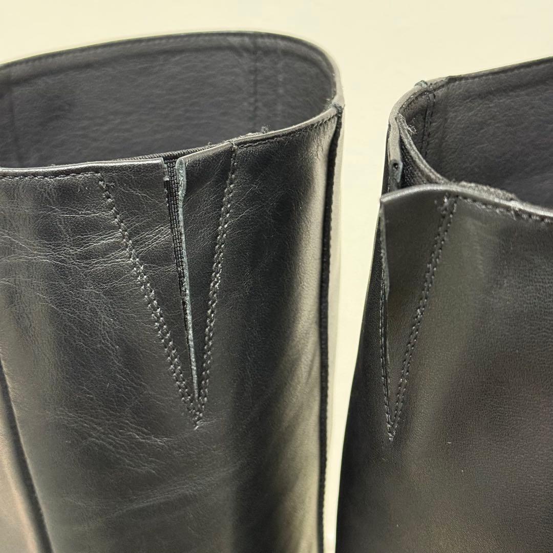 美品✨ REMME ロングブーツ　サイドジップ　サイドゴア　ブラック　レザー