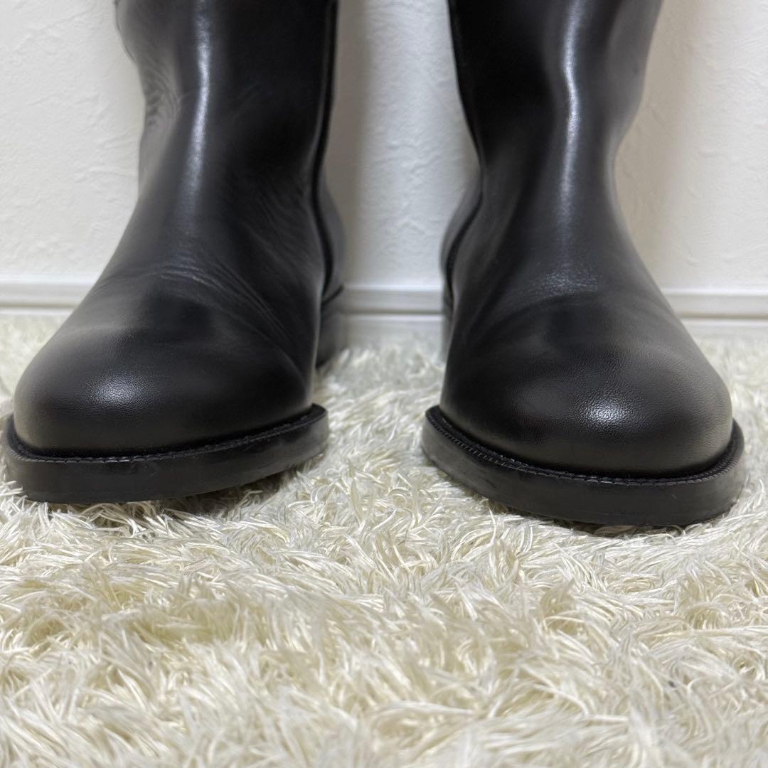 美品✨ REMME ロングブーツ　サイドジップ　サイドゴア　ブラック　レザー