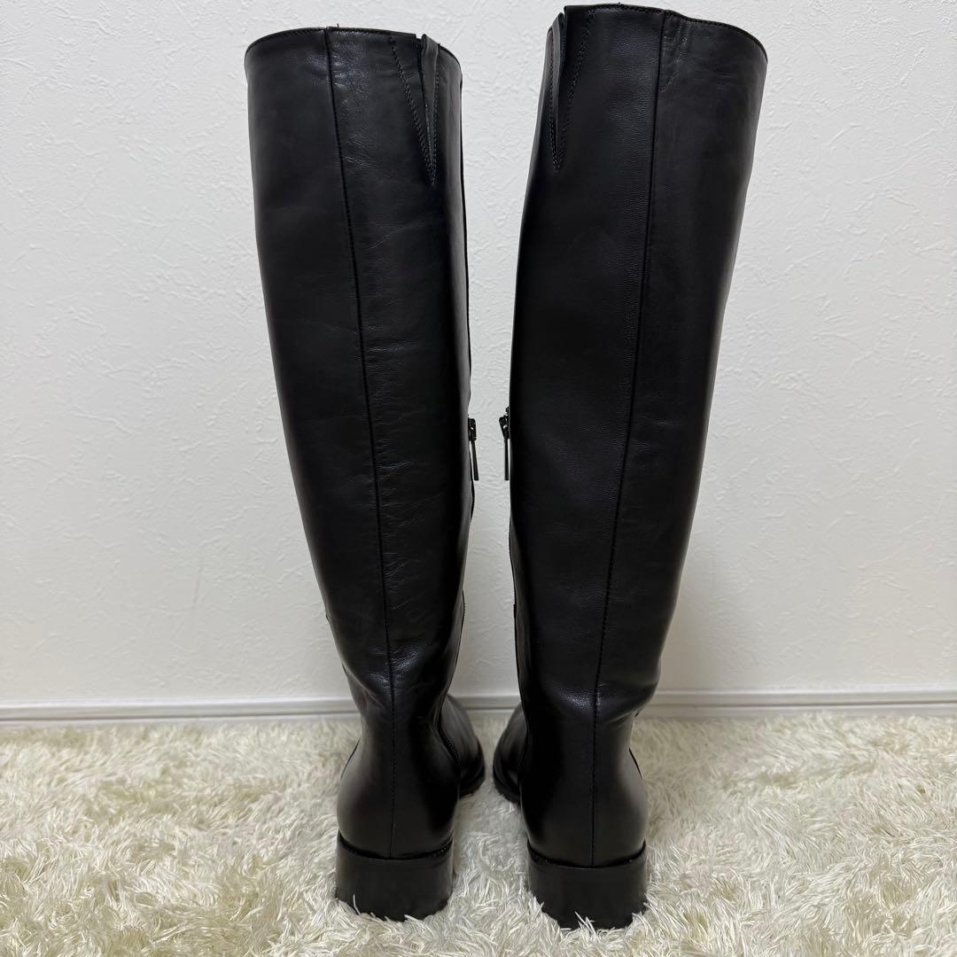 美品✨ REMME ロングブーツ　サイドジップ　サイドゴア　ブラック　レザー