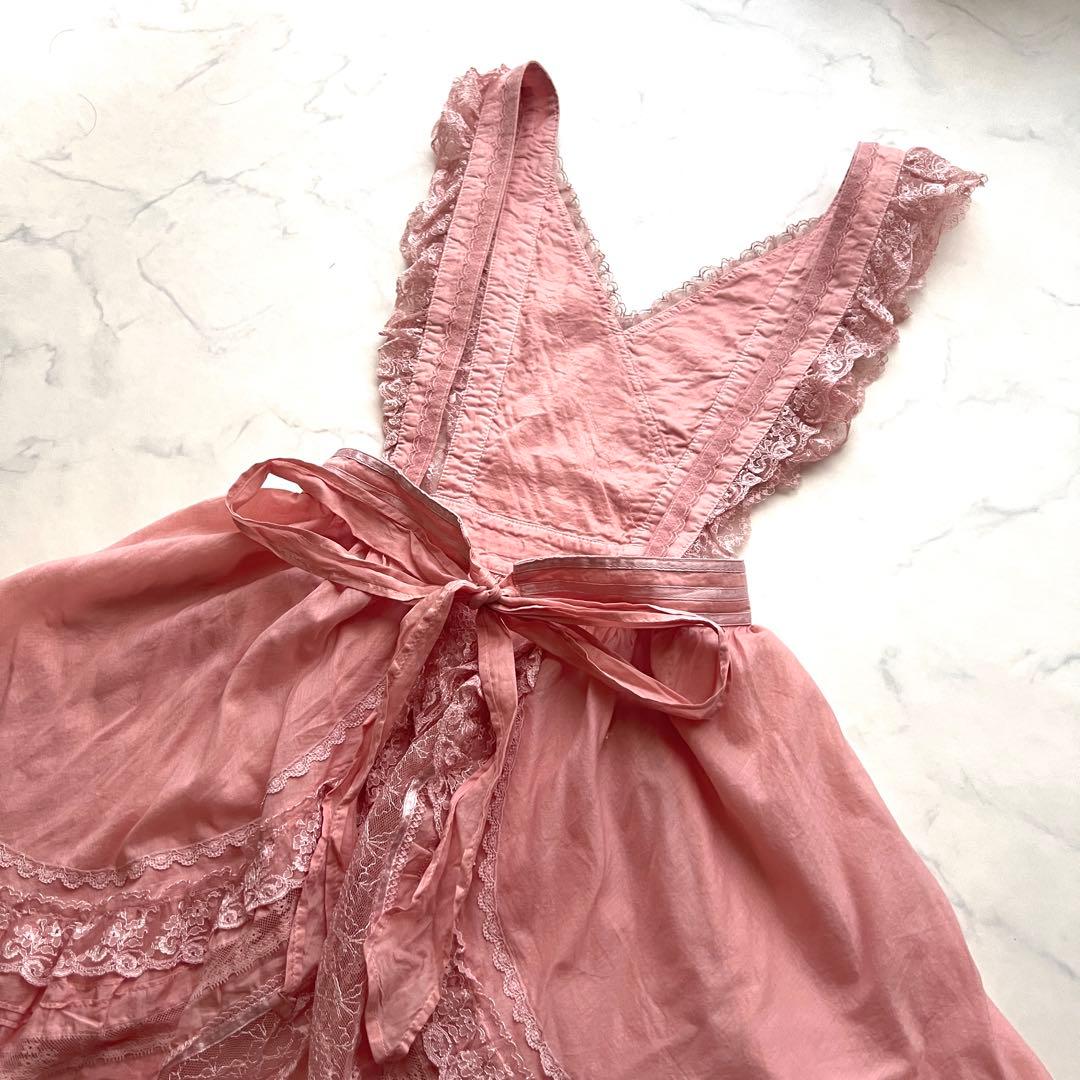 未使用✳︎希少 non non dorl フリルエプロン ピンク レース