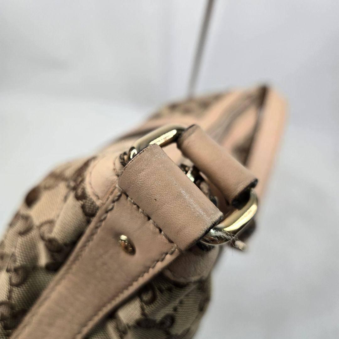 カード付き GUCCI ショルダーバッグ シェリーライン GGキャンバス レザー