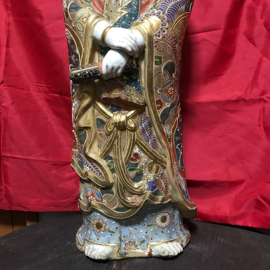 開運‼️古美術 骨董品 工芸品 九谷焼 ‼️縁起置物 ●大型観音立像 守護仏♣