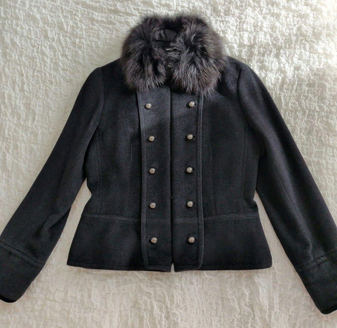 コムサデモード ナポレオンコート シルク アンゴラ ウール 大きいサイズ15号