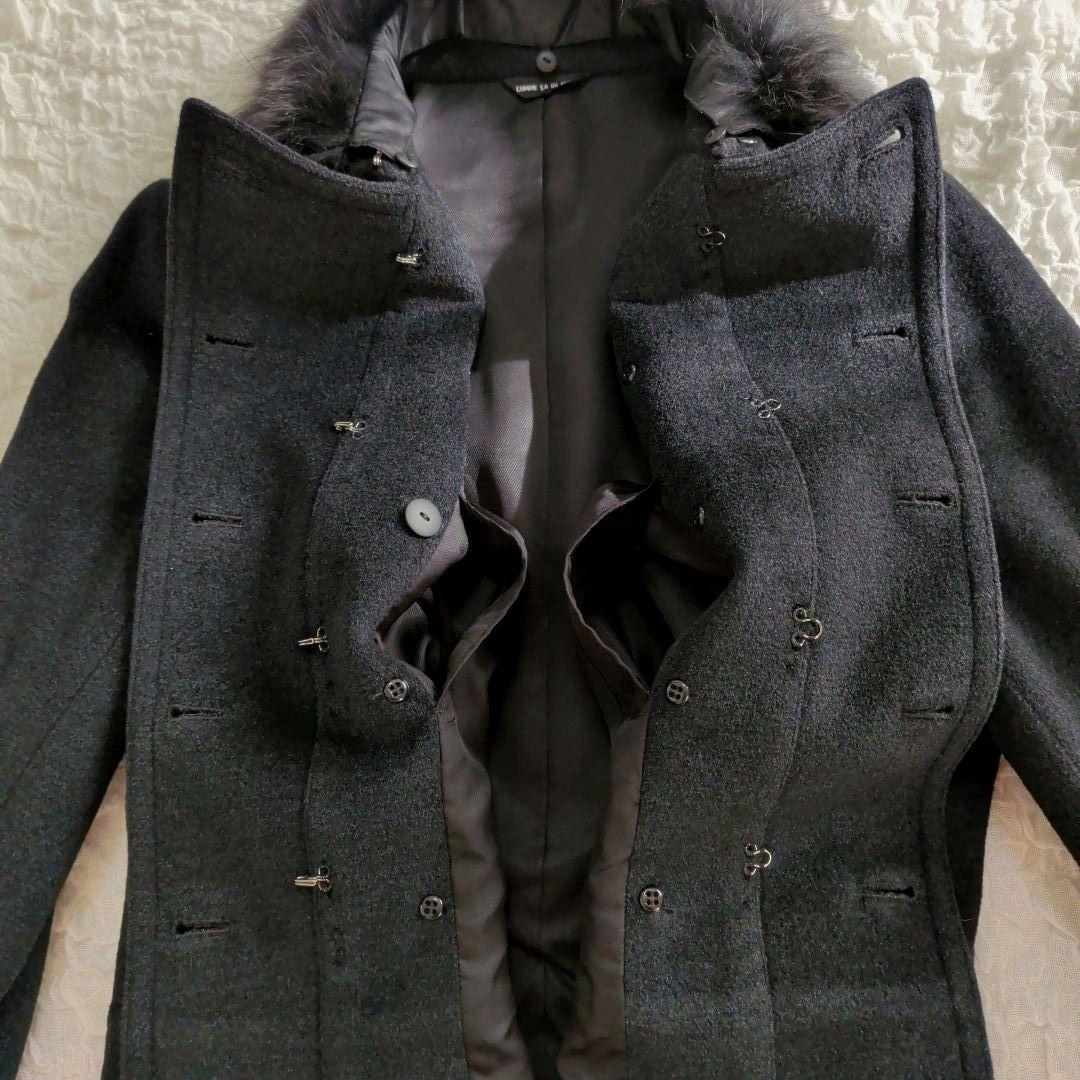 コムサデモード ナポレオンコート シルク アンゴラ ウール 大きいサイズ15号