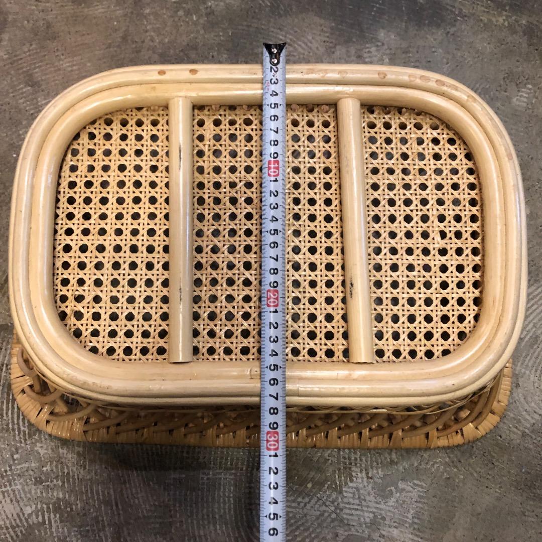 ラタンバスケット　　籠　カゴ　四角　フリーバスケット　ランドエリーバスケット