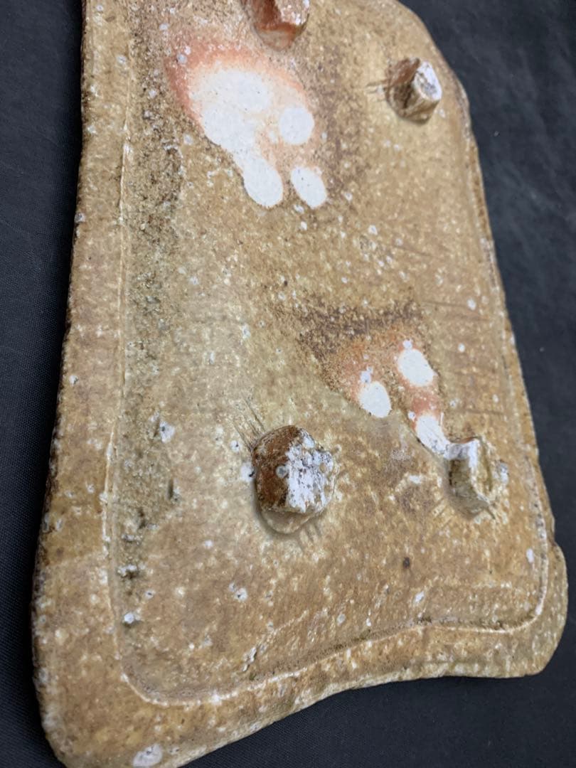 高橋春斎　信楽焼　長方皿　栞共箱　懐石料理料亭皿