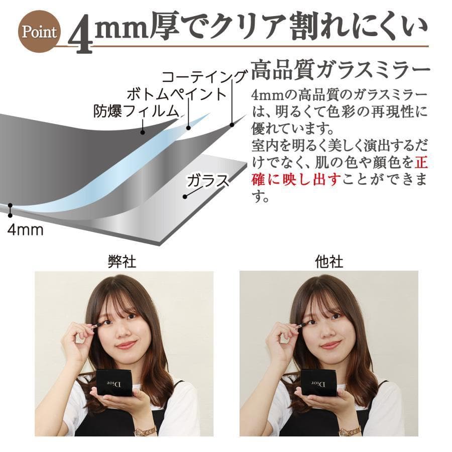 スタンドミラー 壁掛け 全身 鏡 姿見鏡 150cmx40cm 黒 R1520