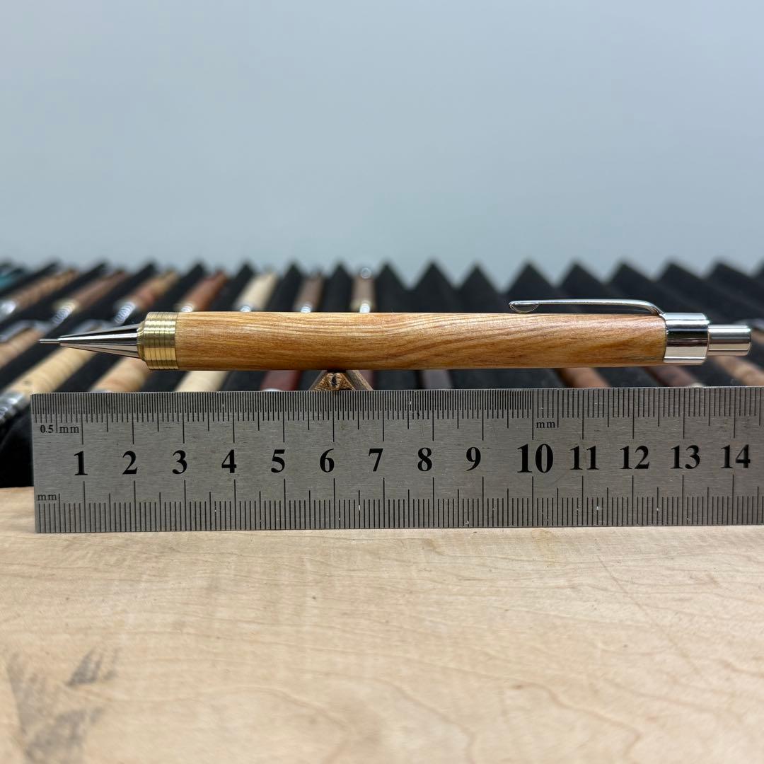 178肥松　木製シャーペン　ダブルR溝付き　ステンレス　根の部分から木取り