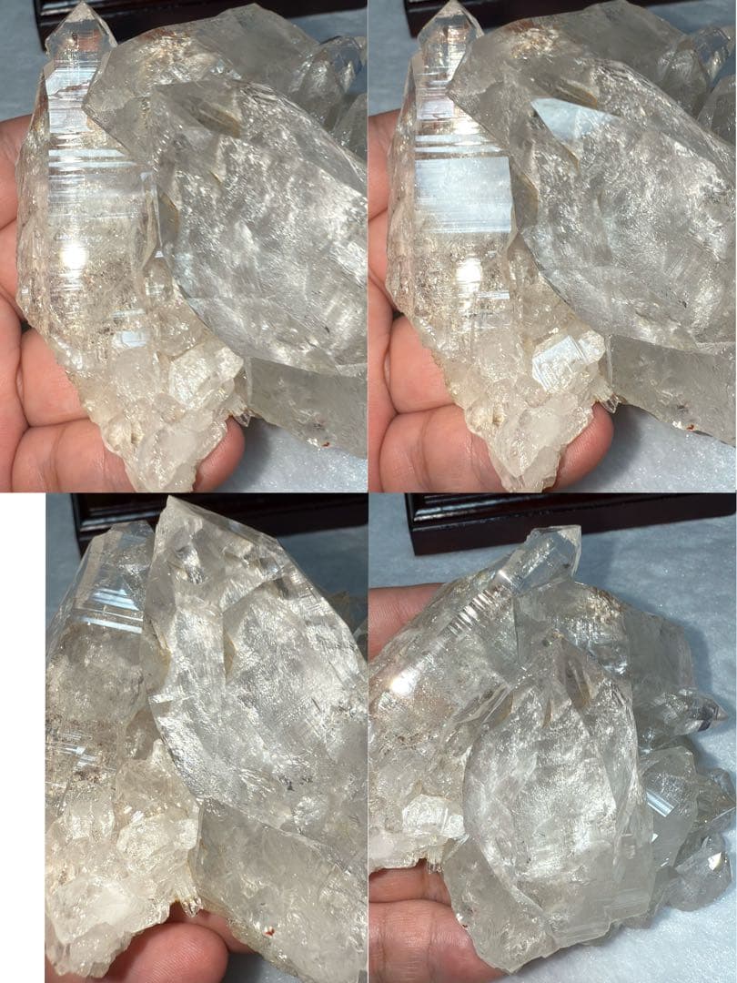 特注手彫台座 最高品質ヒマラヤ山脈ガネーシュヒマール水晶クラスター クローライト