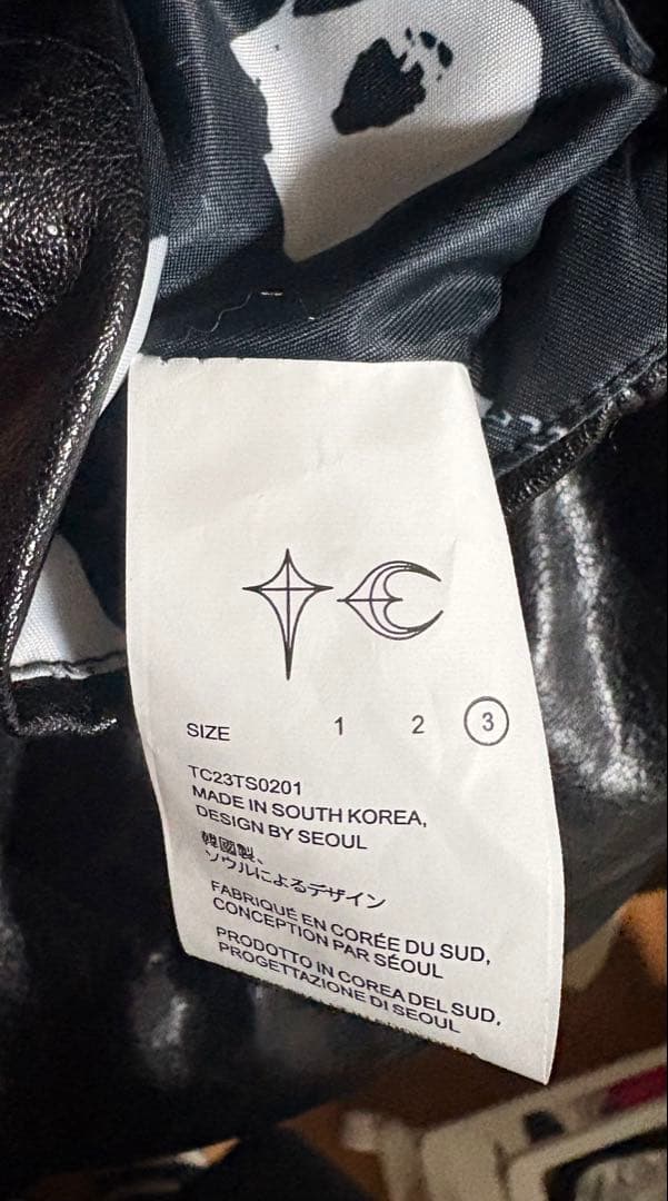 Thug Club 黒 ダウンジャケット　 レザーサイズL タグ付き値段交渉あり