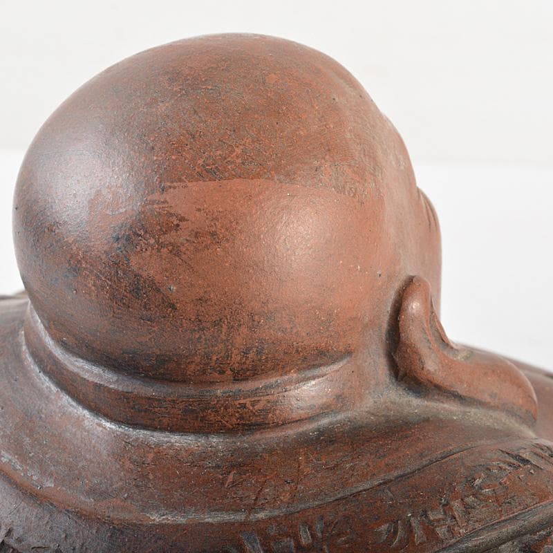 中国　紫砂　朱泥　布袋像　在銘　V　R7033E