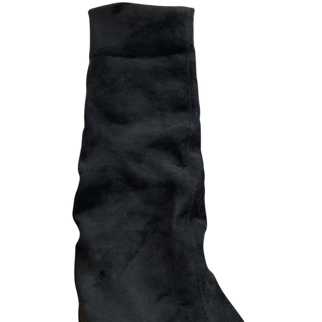 ✨極美品✨エモダ/ルーズフレアカバーフィットブーツ/ロングブーツ/ブラック/M