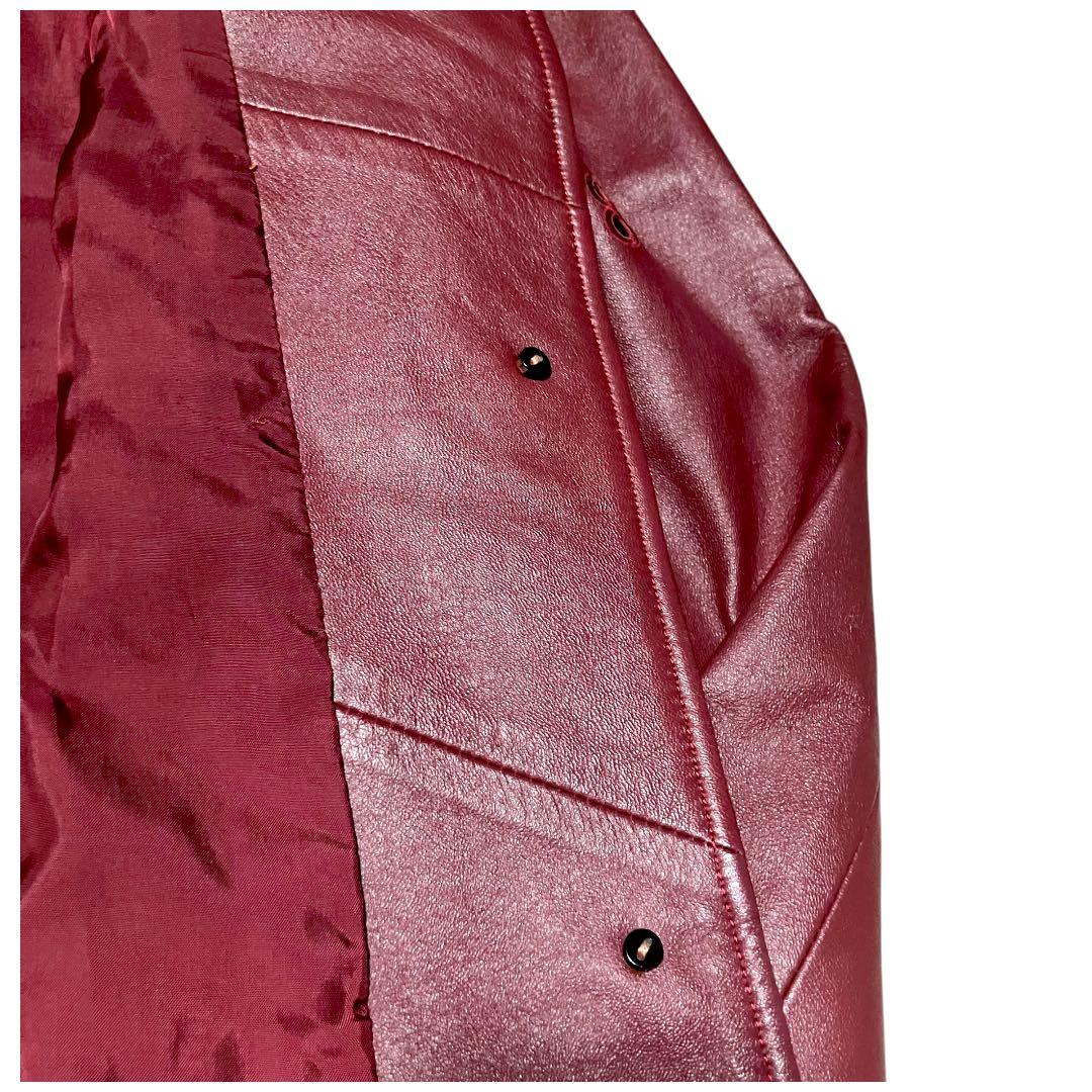 美品✨EMBA レザージャケット　フラワーカットワーク　ワイドシングルライダース