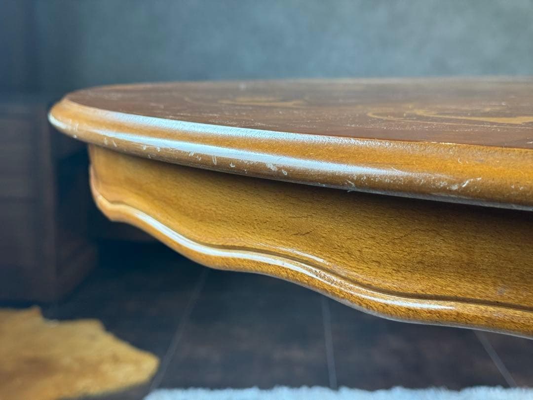 希少　象嵌　丸テーブル　センターテーブル　ラウンドテーブル　クラシック　RZ