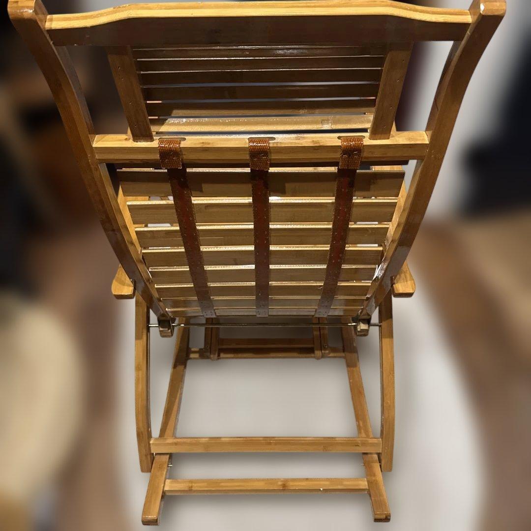 竹製ロッキングチェア ラウンジチェア